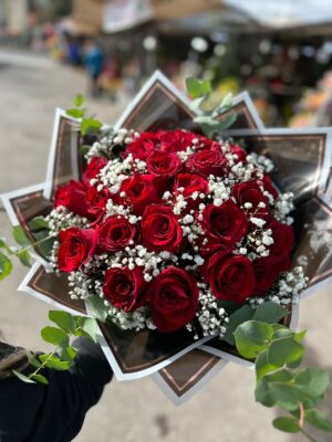 Amor Infinito para mama (25 rosas rojas de exportacion